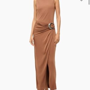 Elegant Brown Sleeveless Dress
